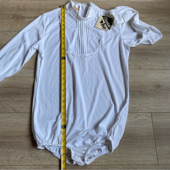 NWT Vintage body suit long sleeve high collar ruffle Victorian feminine - Picture 8 of 13